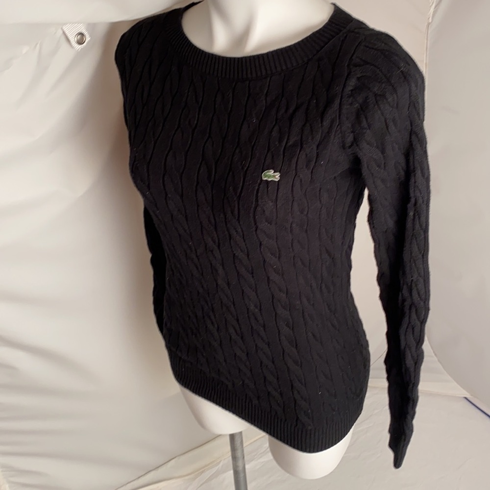 Lacoste black cable knit sweater 38 - Picture 2 of 11